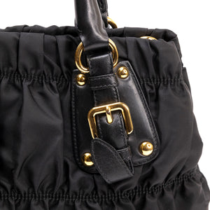 PRADA TESSUTO GAUFRE TOTE BLACK GHW