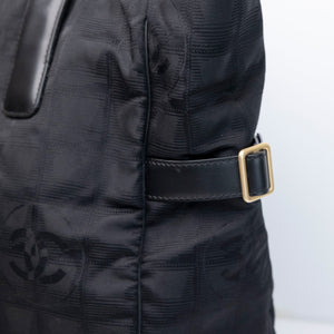 CHANEL NEW TRAVEL LINE TOTE BAG NYLON BLACK SHW
