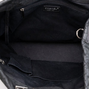 CHANEL LARGE QUILTED SHOULDER BAG CALFSKIN BLACK SHW