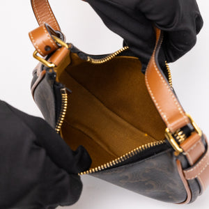 CELINE MINI AVA BAG TRIOMPHE CANVAS / CALFSKIN BROWN GHW