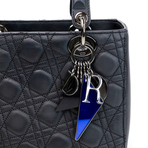 CHRISTIAN DIOR MEDIUM LADY DIOR ANSELM REYLE BLACK CALFSKIN SHW