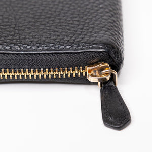 PRADA ZIP AROUND WALLET IN BLACK GHW
