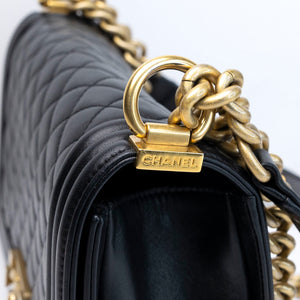 CHANEL MEDIUM LEBOY BLACK CALFSKIN LEATHER GHW