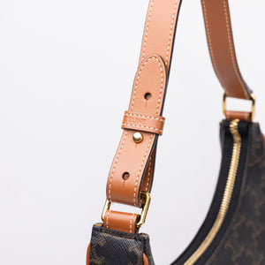 CELINE MEDIUM AVA BAG TRIOMPHE CANVAS / CALFSKIN BROWN GHW