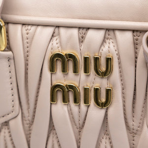 MIUMIU ARCADIE MATELASSE NAPPA LEATHER BAG POWDER PINK GHW