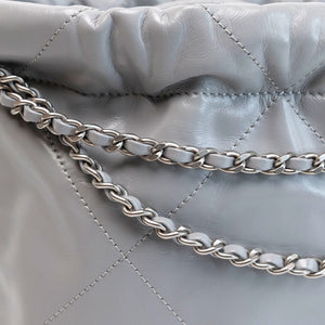 CHANEL MINI 22 BAG CALFSKIN LIGHT GREY SHW (MICROCHIP)