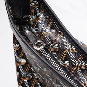 GOYARD BOHEME HOBO BAG BLACK CALFSKIN LEATHER CANVAS SHW