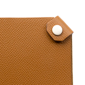 HERMES TARMAC PASSPORT HOLDER EPSOM GOLD SHW STAMP Y