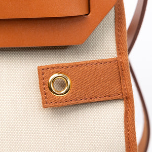 HERMES HERBAG 31 BEIGE HUNTER LEATHER / CANVAS GHW STAMP B