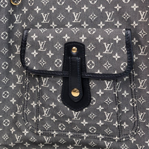 LOUIS VUITTON BESACE MARY KATE BAG BLUE MINI LIN CANVAS GHW