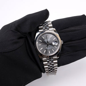 ROLEX DATEJUST 41 REF. 126300 SLATE DIAL SMOOTH BEZEL JUBILEE (2025)