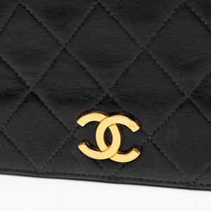 CHANEL VINTAGE FLAP BAG BLACK QUILTED LAMBSKIN GHW