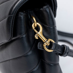 SAINT LAURENT TOY LOULOU BAG QUILTED BLACK GHW