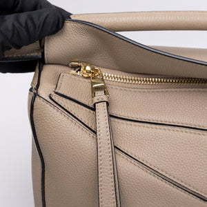 LOEWE SMALL PUZZLE BAG GRAINED CALFSKIN SAND GHW