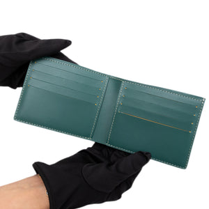 GOYARD VICTOIRE WALLET GREEN GOYARDINE CANVAS & VAUZELLES CALFSKIN