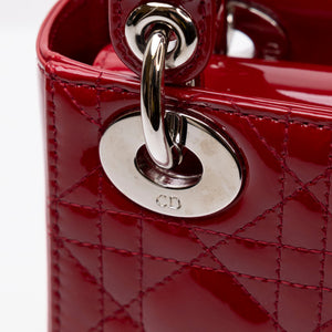 CHRISTAIN DIOR MINI LADY DIOR PATENT RED SHW