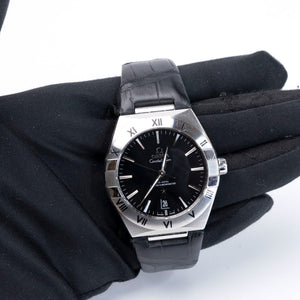 OMEGA CONSTELLATION 39MM , STEEL ON LEATHER STRAP