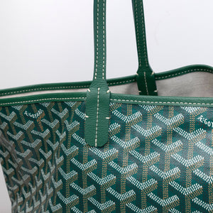 GOYARD SAINT LOUIS PM TOTE BAG GOYARDINE CANVAS GREEN SHW