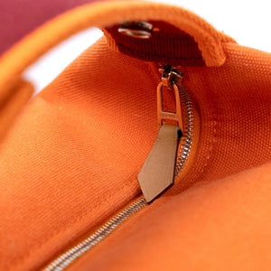 HERMES SMALL BRIDE-A-BRAC TRAVEL CASE ORANGE FEU CANVAS SHW