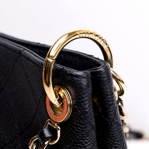 CHANEL SMALL CITY WALK HOBO BLACK CAVIAR QUILTED LEATHER GHW