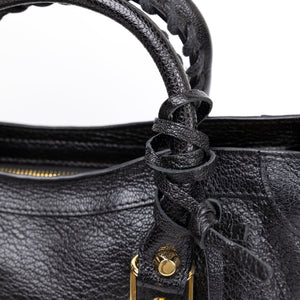 BALENCIAGA METALLIC EDG CITY S BAG BLACK GHW
