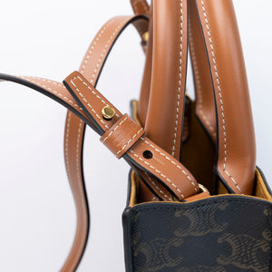 CELINE MINI VERTICAL CABAS TRIOMPHE CANVAS GHW