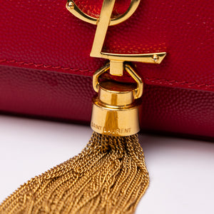 SAINT LAURENT KATE BAG MEDIUM RED CALFSKIN LEATHER GHW