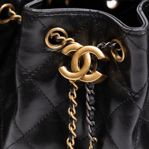 CHANEL MINI 25 BAG AGED CALFSKIN BLACK MULTICOLOUR HARDWARE (MICROCHIP)