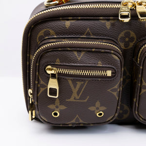 LOUIS VUITTON UTILITY CROSSBODY BAG BROWN MONOGRAM CANVAS GHW (MICROCHIP)
