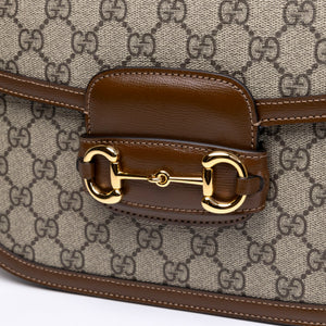GUCCI HORSEBIT 1955 SHOULDER BAG BEIGE SUPREME CANVAS GHW
