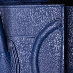 CELINE MICRO LUGGAGE TOTE BLUE CALFSKIN GHW