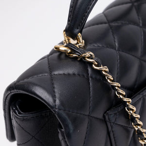 CHANEL CLASSIC FLAP MINI RECTANGULAR TOP HANDLE BAG LAMBSKIN GHW (MICROCHIP)