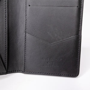 LOUIS VUITTON POCKET ORGANIZER MONOGRAM SHADOW BLACK LEATHER