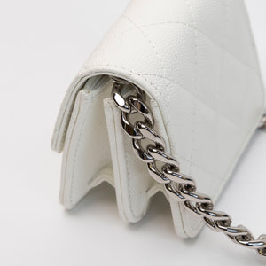CHANEL CC MINI BAG WHITE CALFSKIN SHW