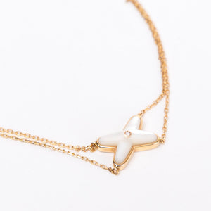 CHAUMET JEUX DE LIENS PENDANT GOLD , MOTHER OF PEARL , DIAMOND