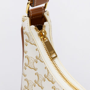 CELINE AVA BAG TRIOMPHE CANVAS/ CALFSKIN WHITE/ BROWN GHW