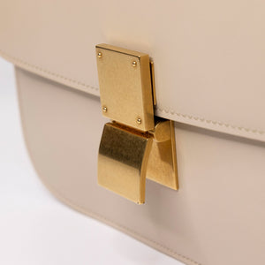 CELINE MEDIUM CLASSIC BOX BAG BEIGE CALFSKIN GHW