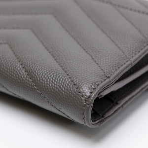 SAINT LAURENT CASSANDRE ENVELOPE COMPACT TRI-FOLD WALLET SHW