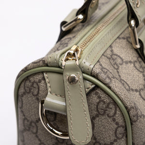 GUCCI GG MONOGRAM MINI JOY BOSTON BAG BEIGE / GREEN GHW