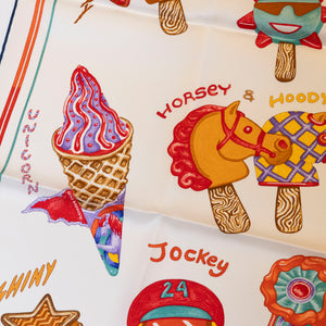 HERMES FUNNY ICE CREAM SILK SCARF 70 CM