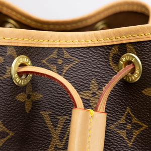 LOUIS VUITTON PETIT NOE BUCKET BAG MONOGRAM GHW (MICROCHIP)