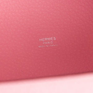 HERMES PICOTIN 18 LOCK BAG CLEMENCE 3Q ROSE SAKURA STAMP W SHW