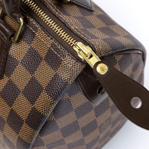 LOUIS VUITTON SPEEDY BANDOULIERE 25 DAMIER EBENE CANVAS / LEATHER GHW