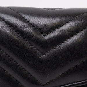 GUCCI GG MARMONT WALLET ON CHAIN BLACK GHW