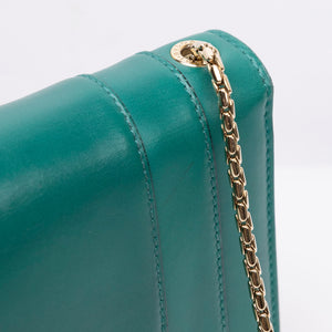 BVLGARI SERPENTI FOREVER WALLET ON CHAIN CALFSKIN GREEN LGHW