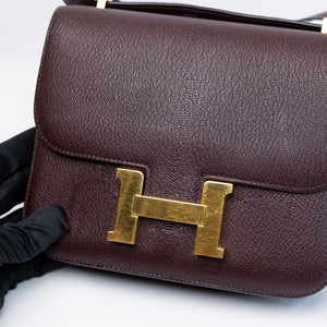 HERMES CONSTANCE MINI EPSOM ROUGH SELLIER GHW STAMP Z