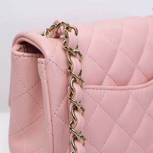 CHANEL MINI SQUARE FLAP BAG LAMBSKIN LIGHT PINK LGHW (MICROCHIP)
