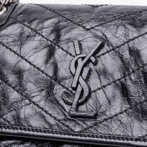 SAINT LAURENT YSL NIKKI BABY BAG BLACK CALFSKIN LEATHER SHW