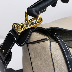 LOEWE MEDIUM PUZZLE BAG CALFSKIN OAT KHAKI GREEN GHW