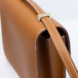 HERMES MINI CONSTANCE EPSOM GOLD GHW STAMP K